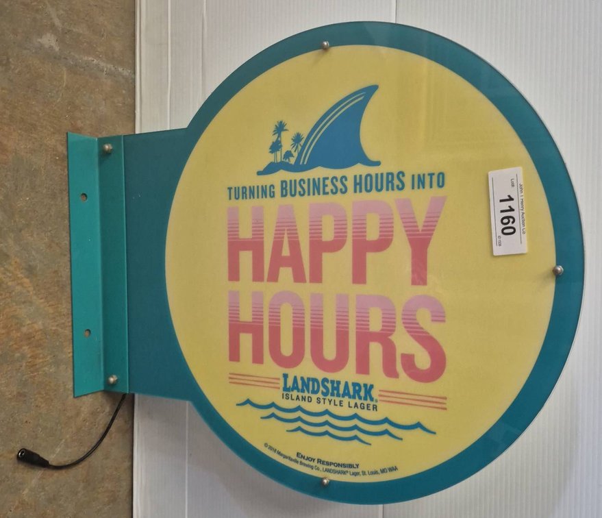 LandShark Happy Hours Lighted Sign 20x20