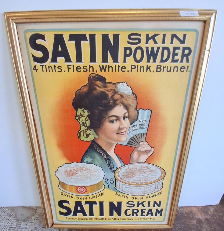 Satin Skin Cream 1903 Framed Advertising Poster