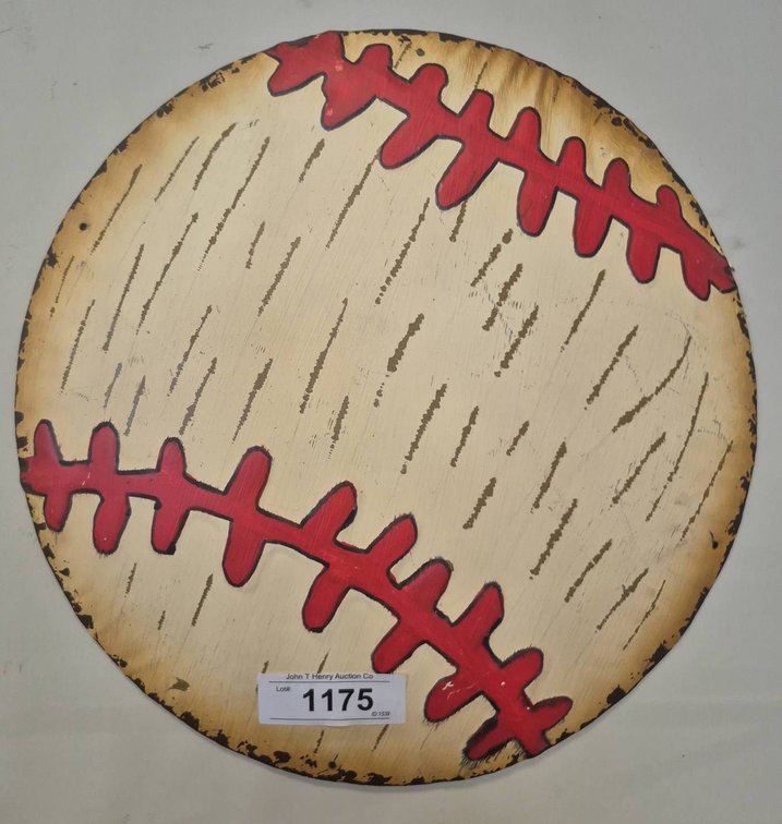14" Metal Baseball Wall Art Decor