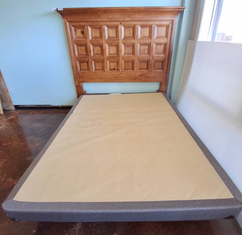 Queen Size Wood Headboard & Kingsdown Foundation