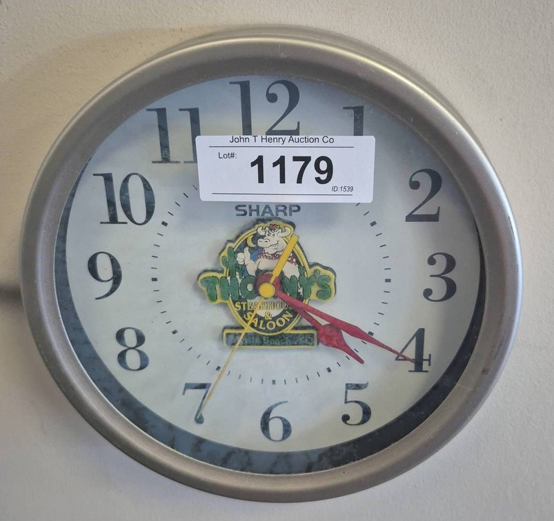 Sharp 8" Wall Clock J. T. Thorley's Saloon Logo