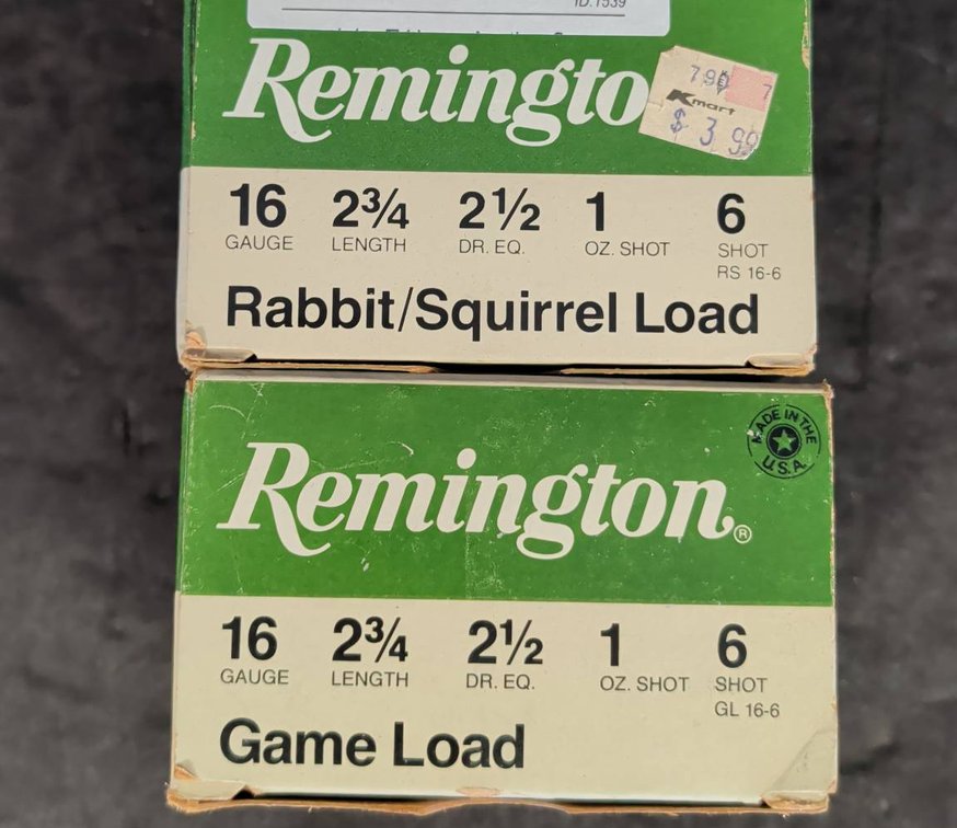Remington 16 Gauge Game & Rabbit/Squirrel Loads