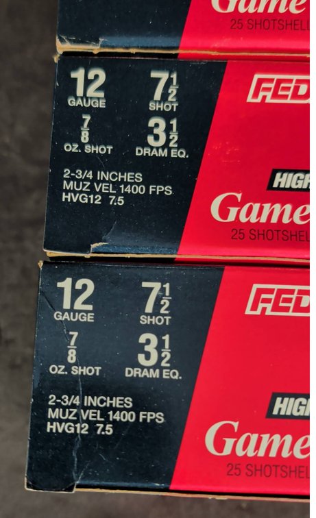 Federal 12 Gauge Game Load Ammo, 3 Boxes