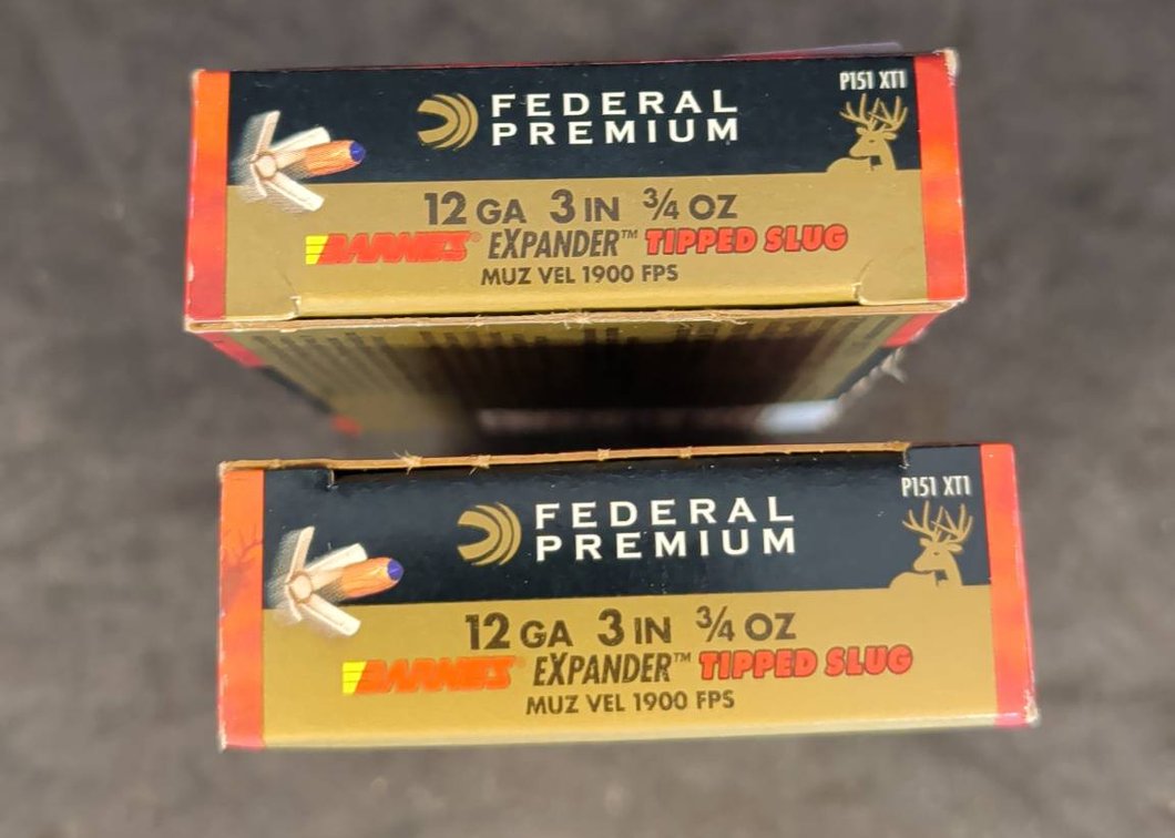 Federal Premium 12GA Tipped Slug Ammo, 2 Boxes