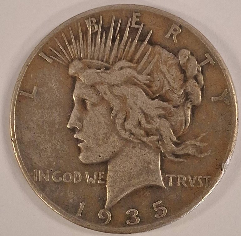 1935 Peace Silver Dollar Coin