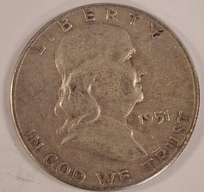 1951 Franklin Half Dollar Coin