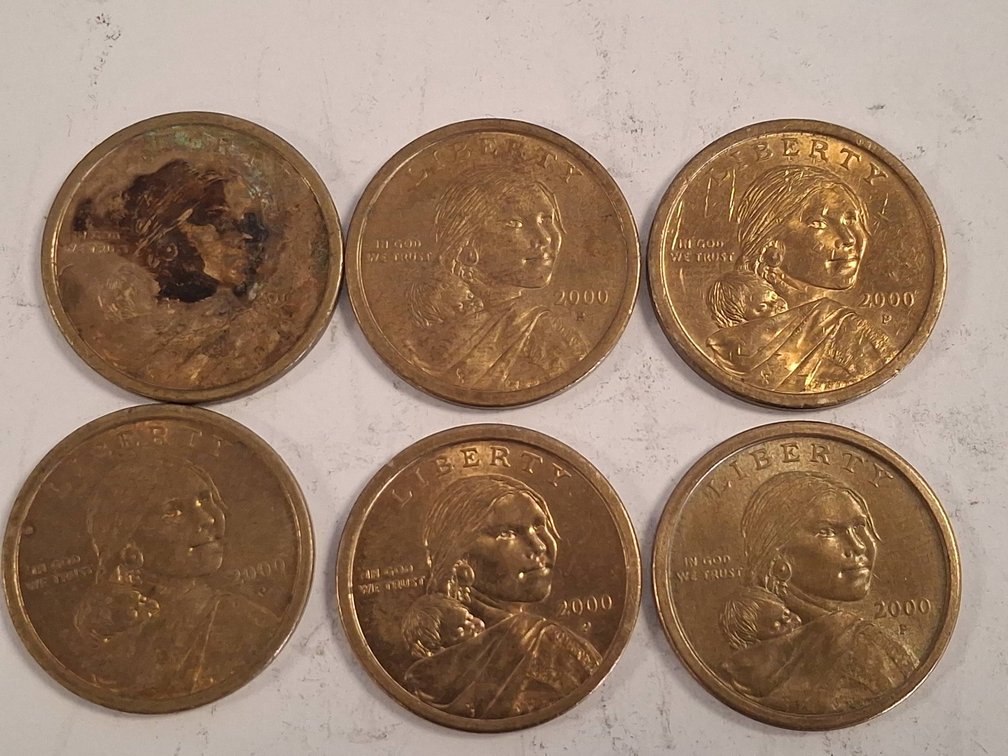 6 Sacagawea Dollar Coins 2000 US