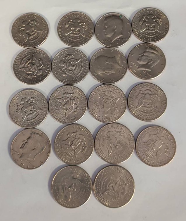 18 Different Date Kennedy Half Dollars