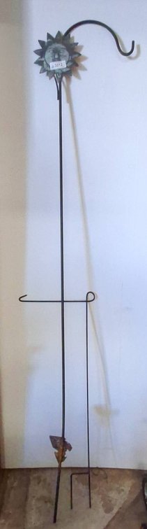 Metal Garden Shepherd Hook With Sun Face Top