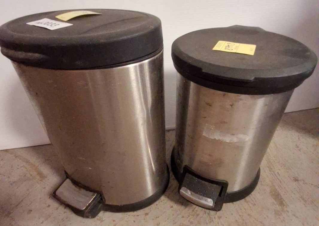 Stainless Steel Step Trash Cans, 12 in Tallest