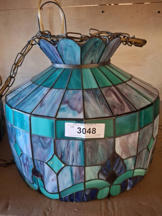 Stained Glass Hanging Lamp Shade 15" x 13"