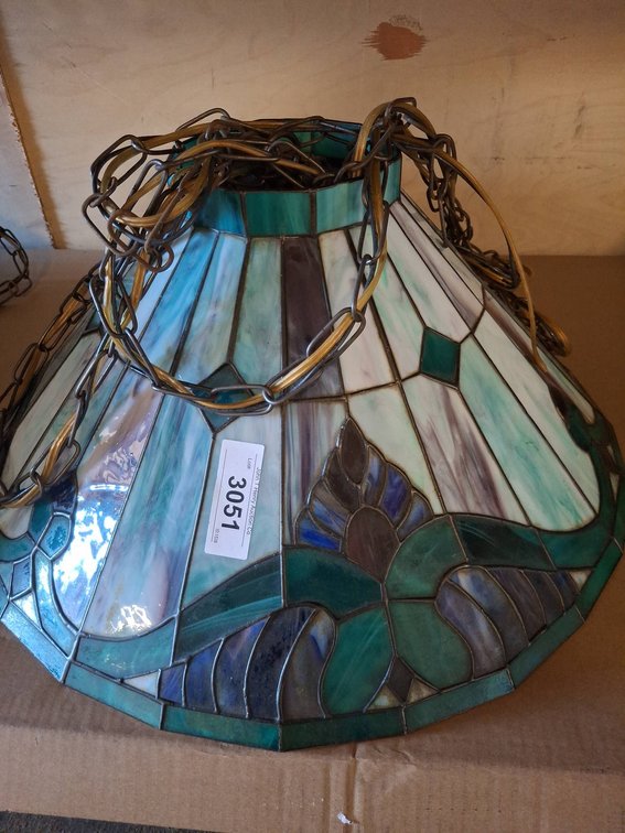 Stained Glass Hanging Lamp Shade 21" x 10"