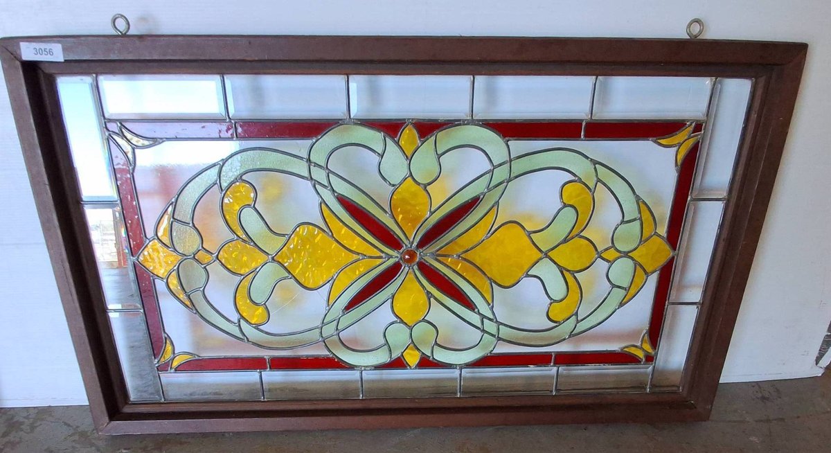 Framed Stained Glass Panel 54x30x3 Inch