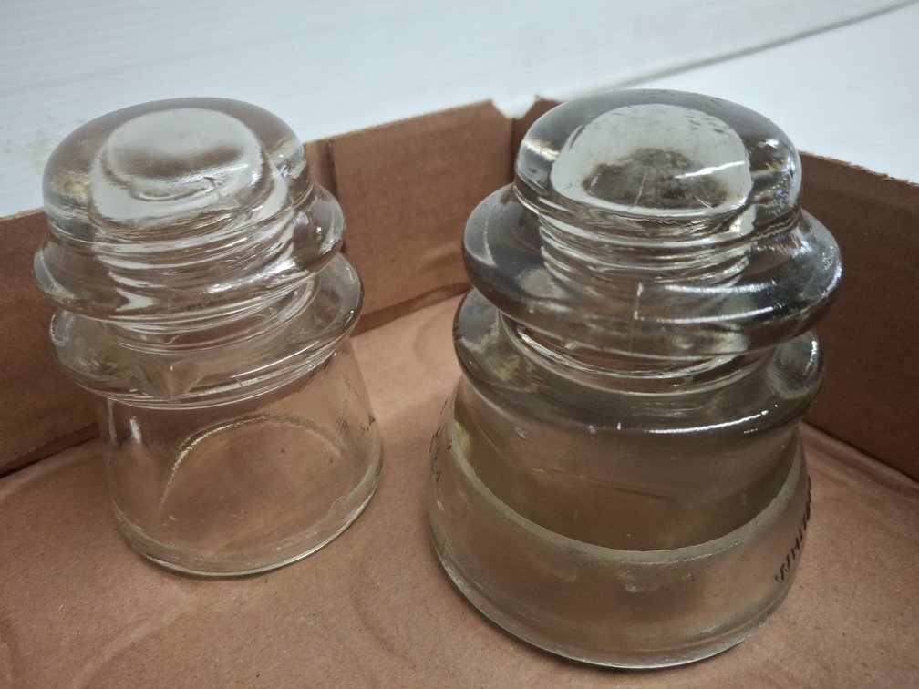 2 Whitall Tatum No. 1 & No. 2 Glass Insulator