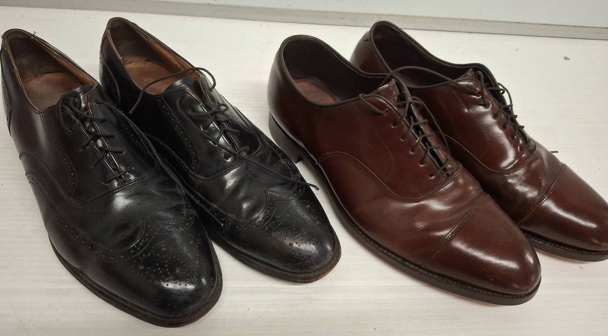 2 Pairs Men's Leather Dress Shoes 10.5D & 11