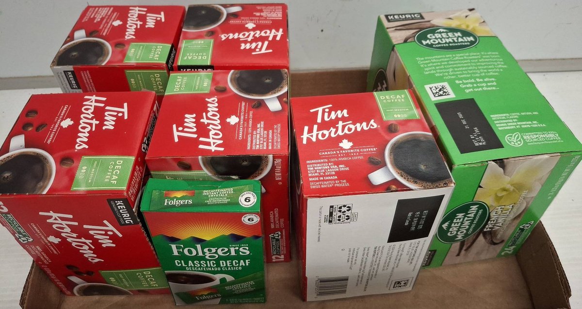 Decaf K-Cup Coffee Variety Lot, 7 Boxes