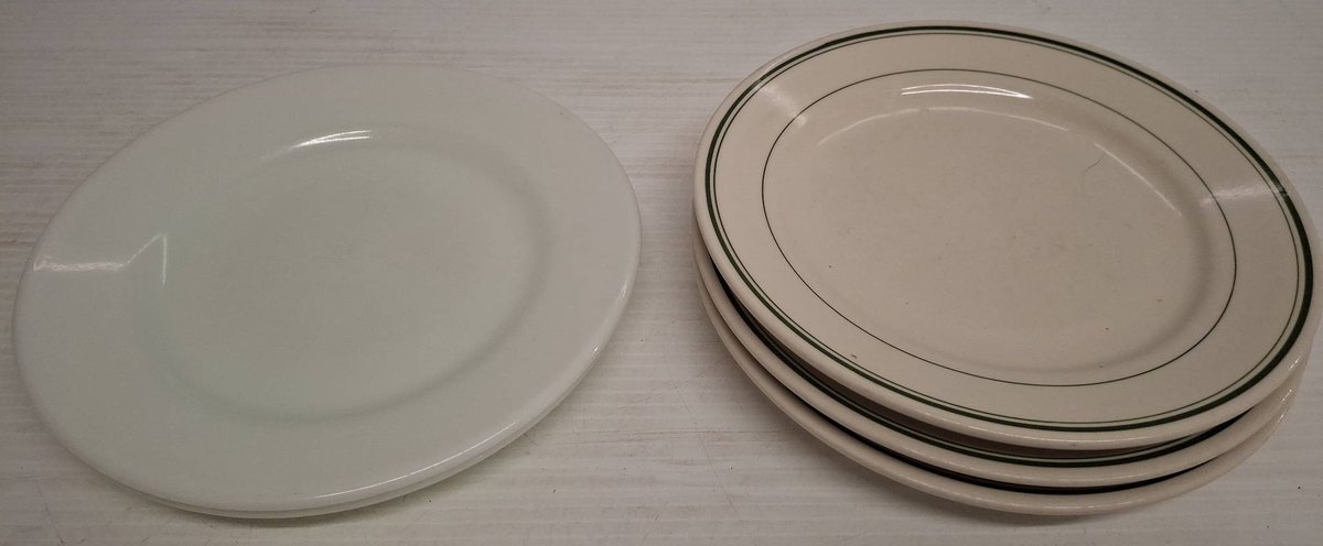 3 Ultima China Plates, 2 pyrex Syracuse Plate