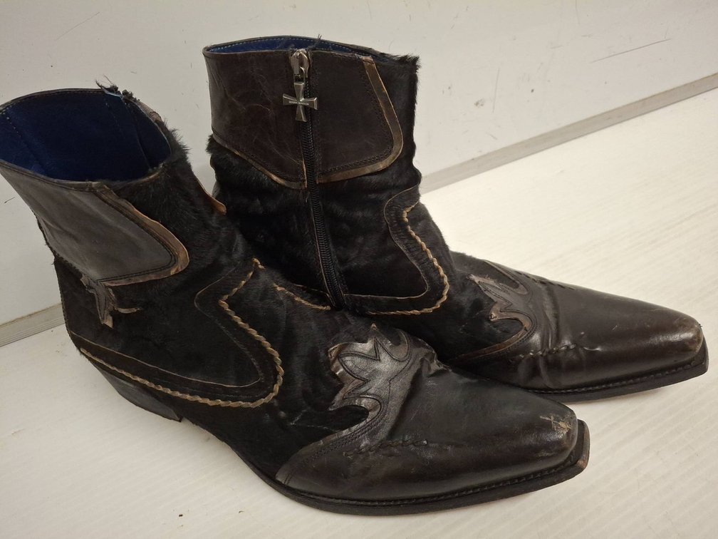 Mark Nason Black Leather Ankle Boots Size 11