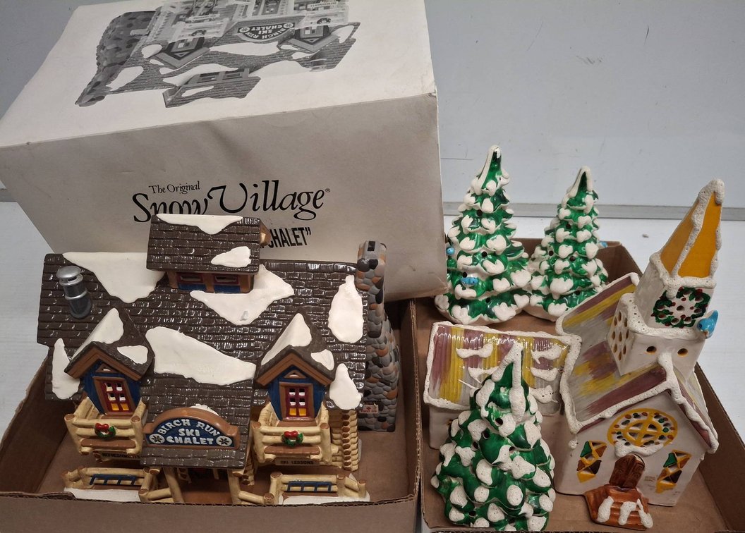 Dept. 56 Snow Village Birch Run Ski Chalet Set