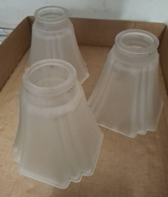 3 Frosted Glass Lamp Shades