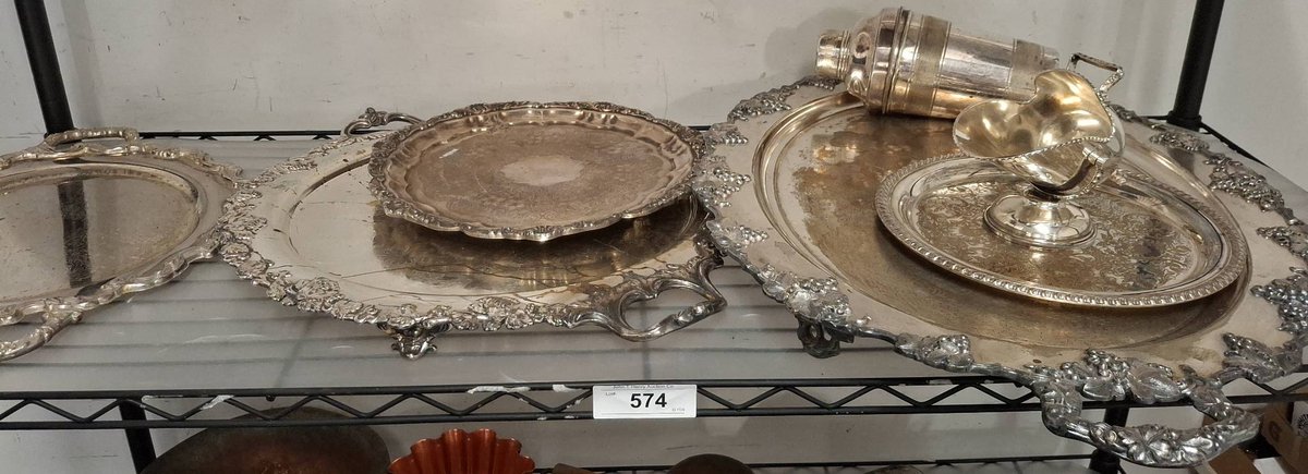 Some Winchester Silverplate Trays and Tableware Lot