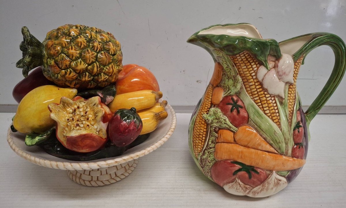 Ceramic Fruit Compote & Vegetable Pitcher Set
