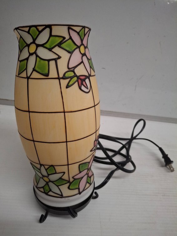 Stained Glass Floral Electric Table Lamp