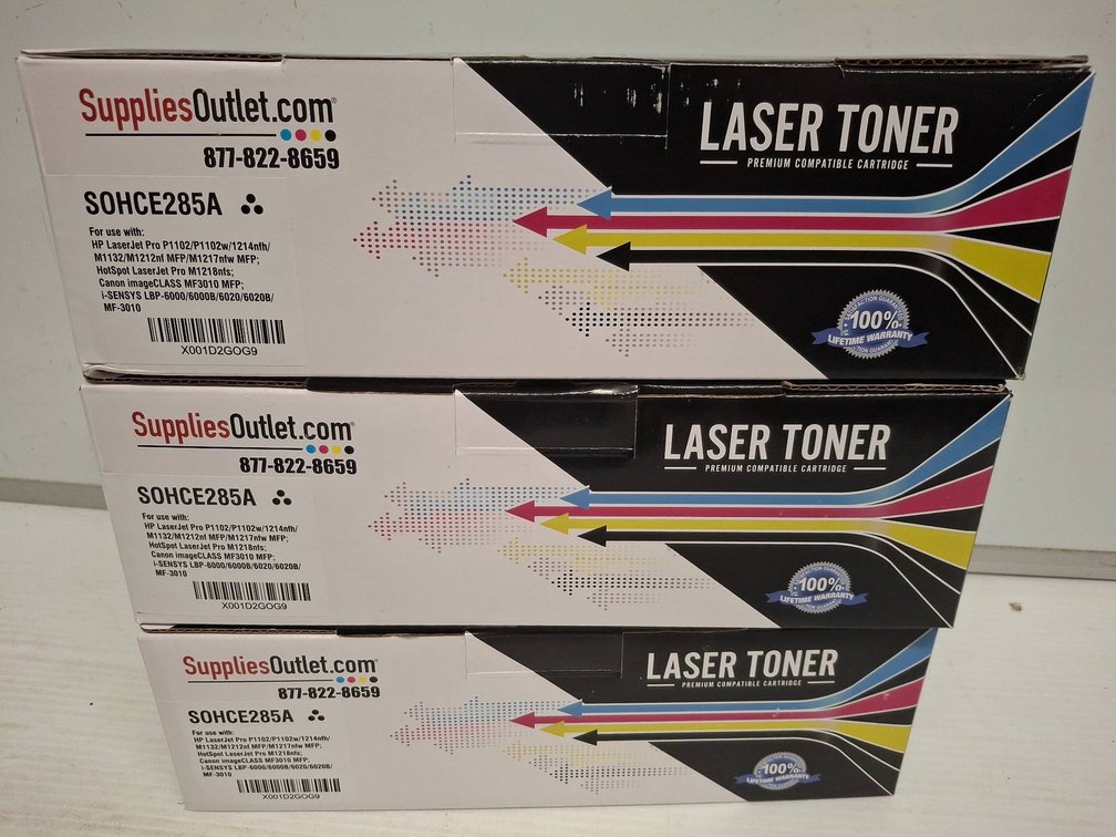 3x SuppliesOutlet SOHCE285A Laser Toner Cartridges
