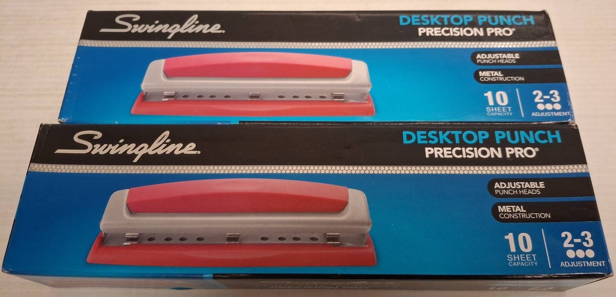2 Swingline Desktop Punch Precision Pro Boxed