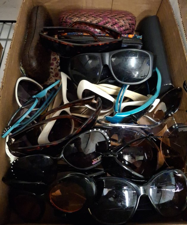 Box Lot Assorted Sunglasses And Cases