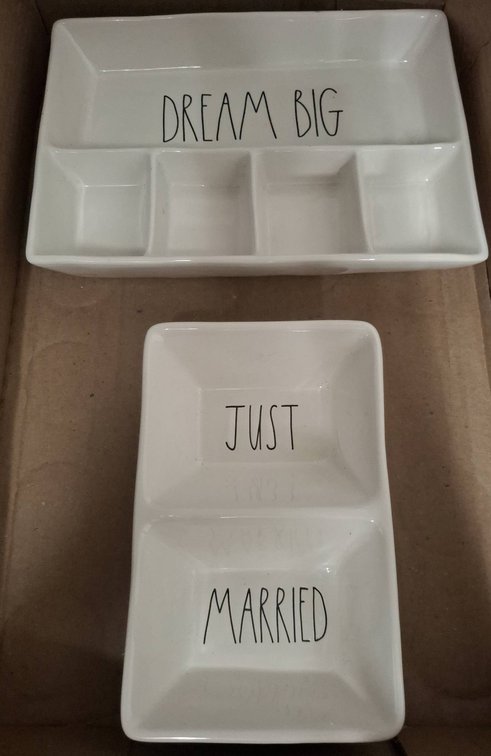Rae Dunn Ceramic Tray Set Dream Big Just Married