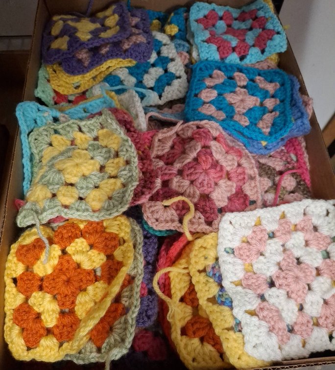 Color Crocheted Granny Squares
