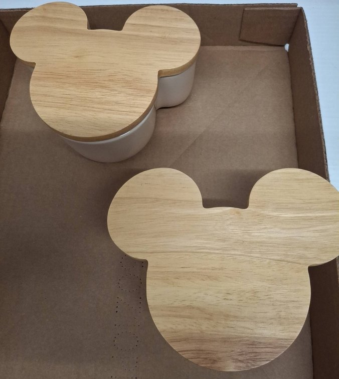 Disney Mickey Mouse Stoneware Bowls With Lids