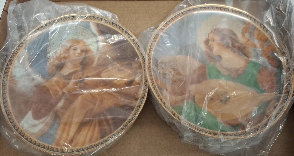2 Decorative Angel Porcelain Plates