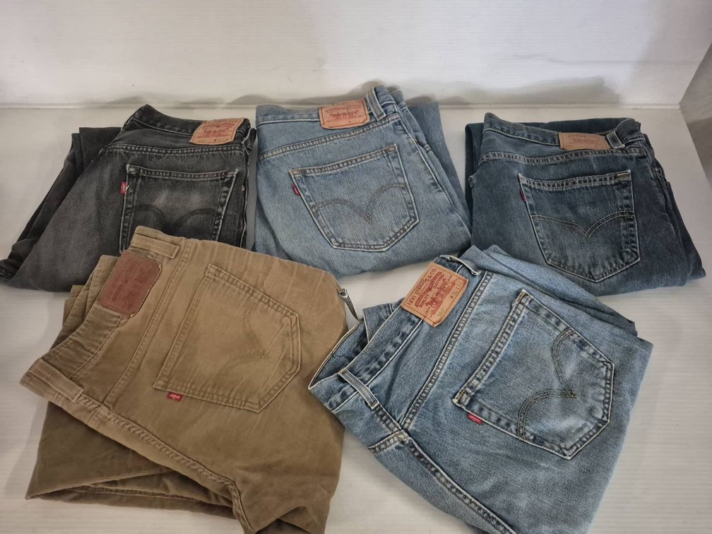 Levi's Jeans Lot Five Pairs Assorted Styles/Sizes