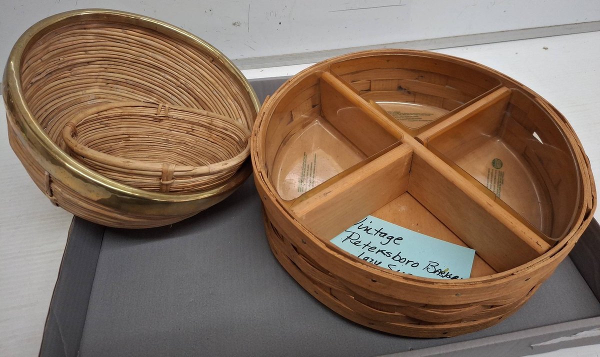 Petersboro Basket Lazy Susan and Woven Bowl