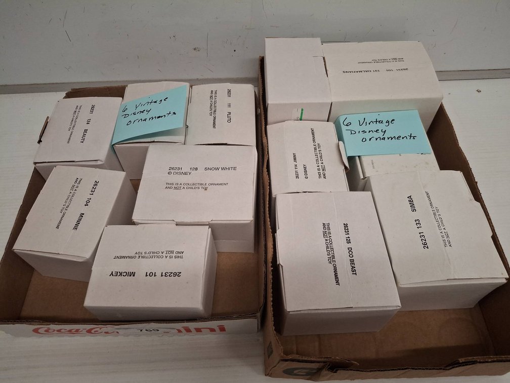 12 Disney Collectible Ornaments In Boxes