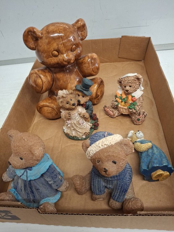 Decorative Bear Figurines and Candle