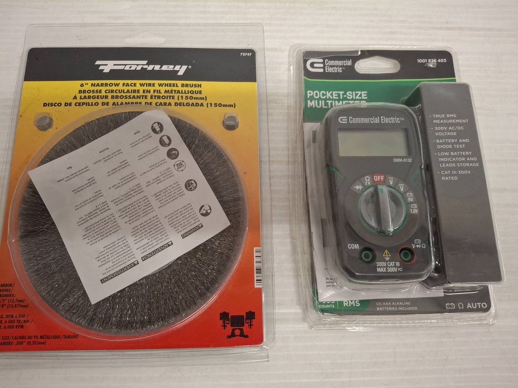 Forney 6" Wire Wheel Brush & Multimeter