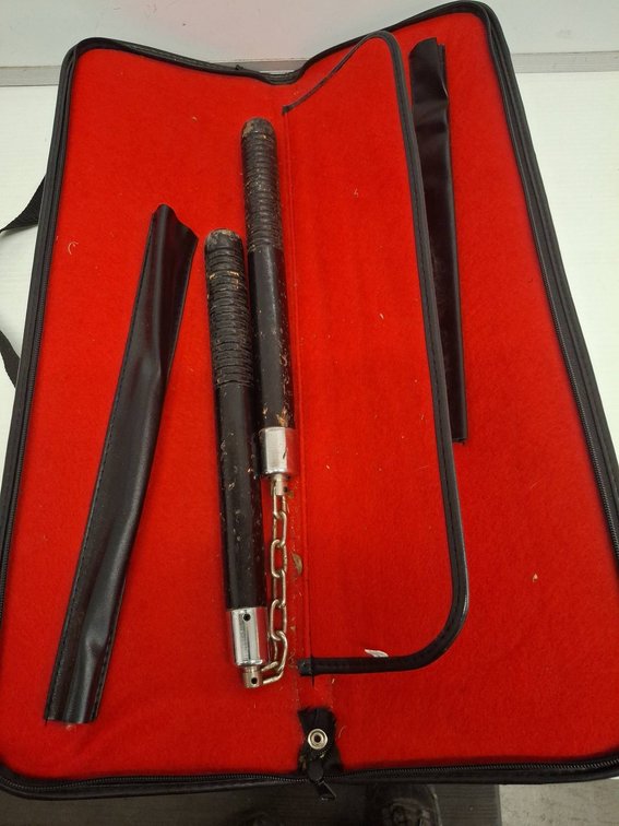 Century Nunchaku With Case Black Chain-Linked