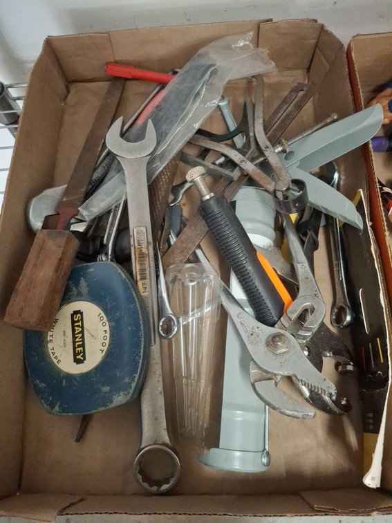 Box Lot Mixed Hand Tools Stanley Tape