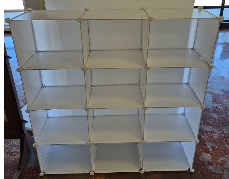 White Modular Cube Storage Shelf Unit 54x14x56