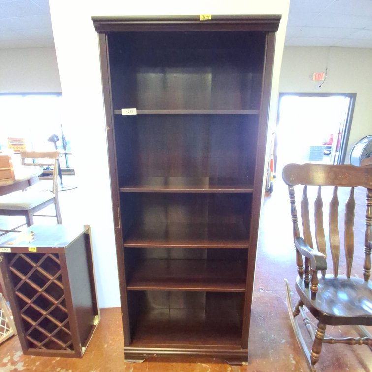 Tall Dark Wood Bookcase 29x12x71