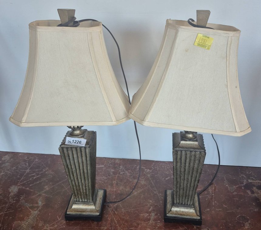 27in Fluted Table Lamps With Shades