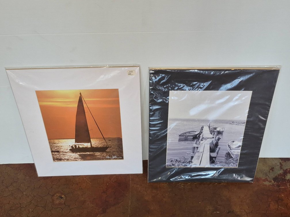 Pair 16x22 Mounted Nautical Photographic Prints