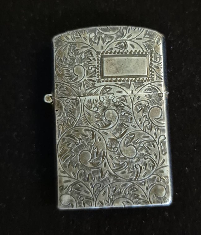 Sterling Silver Zippo Lighter Floral Engraved