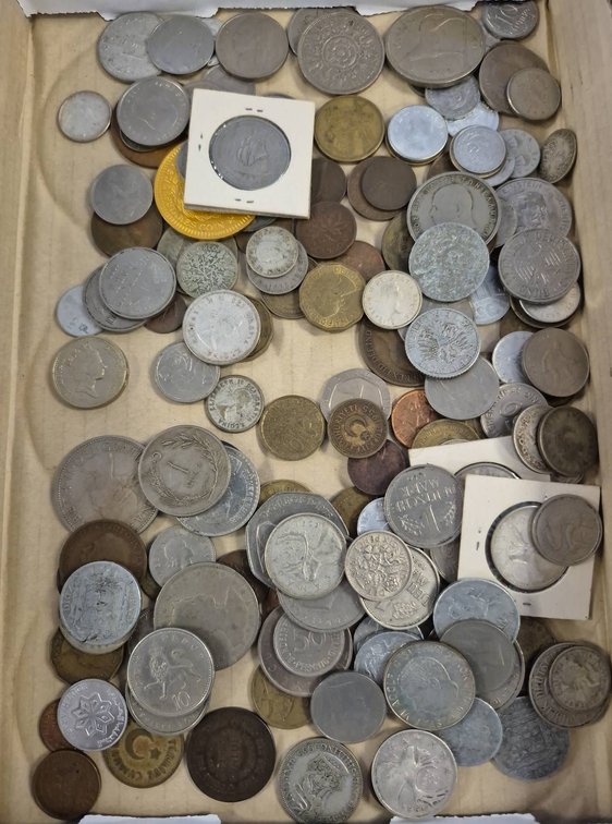 Box Lot of Assorted World Coins
