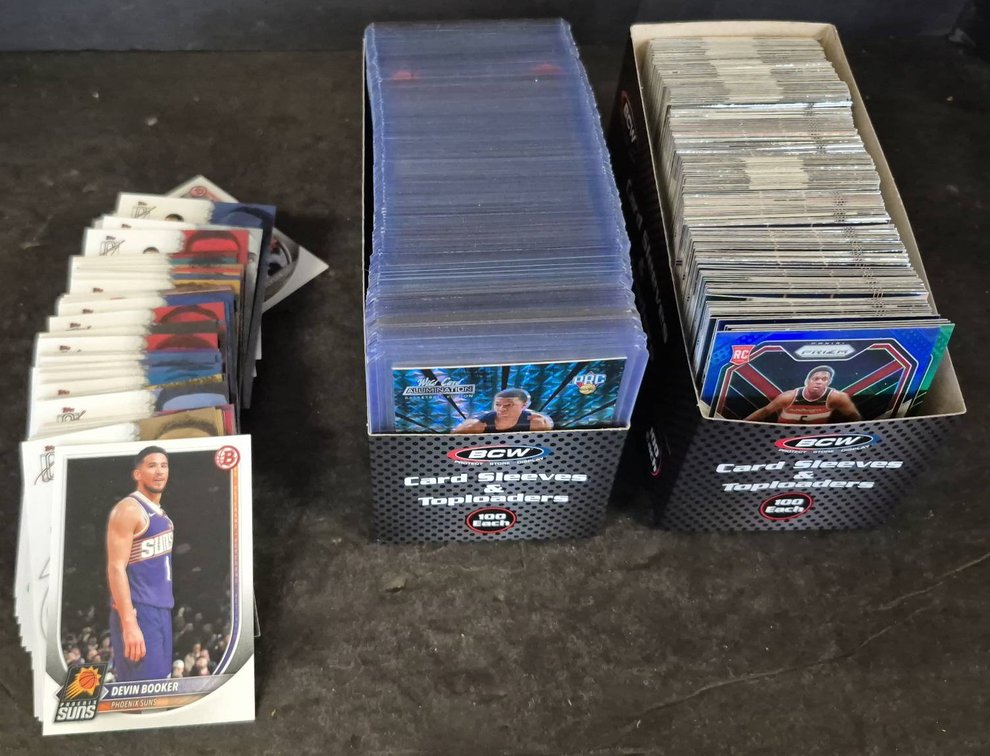 Basketball Trading Card Lot with Storage Boxes