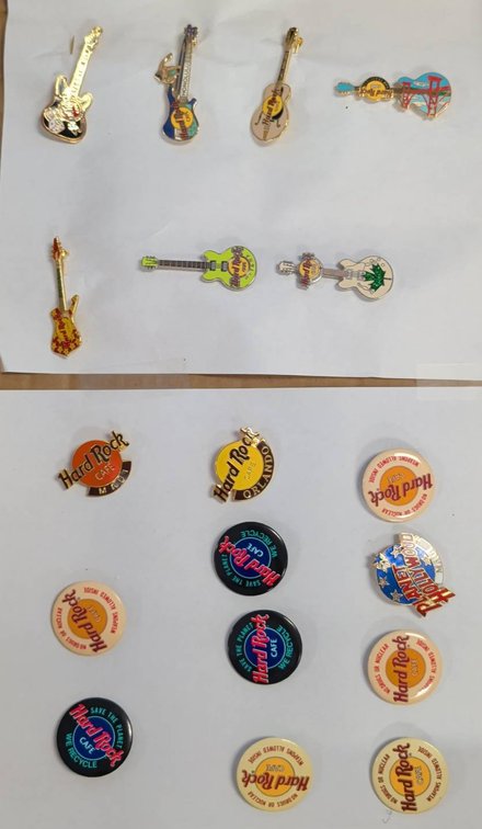 Hard Rock Cafe Guitar and Logo Pin Collection