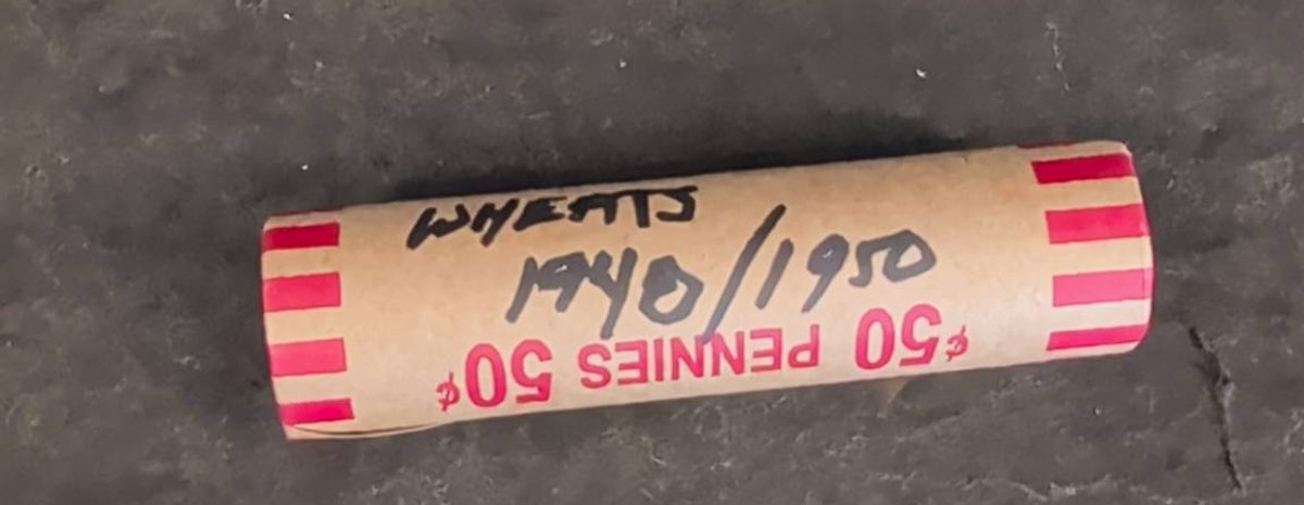 Wheat Cents Roll Marked 1950, 50 Pennies